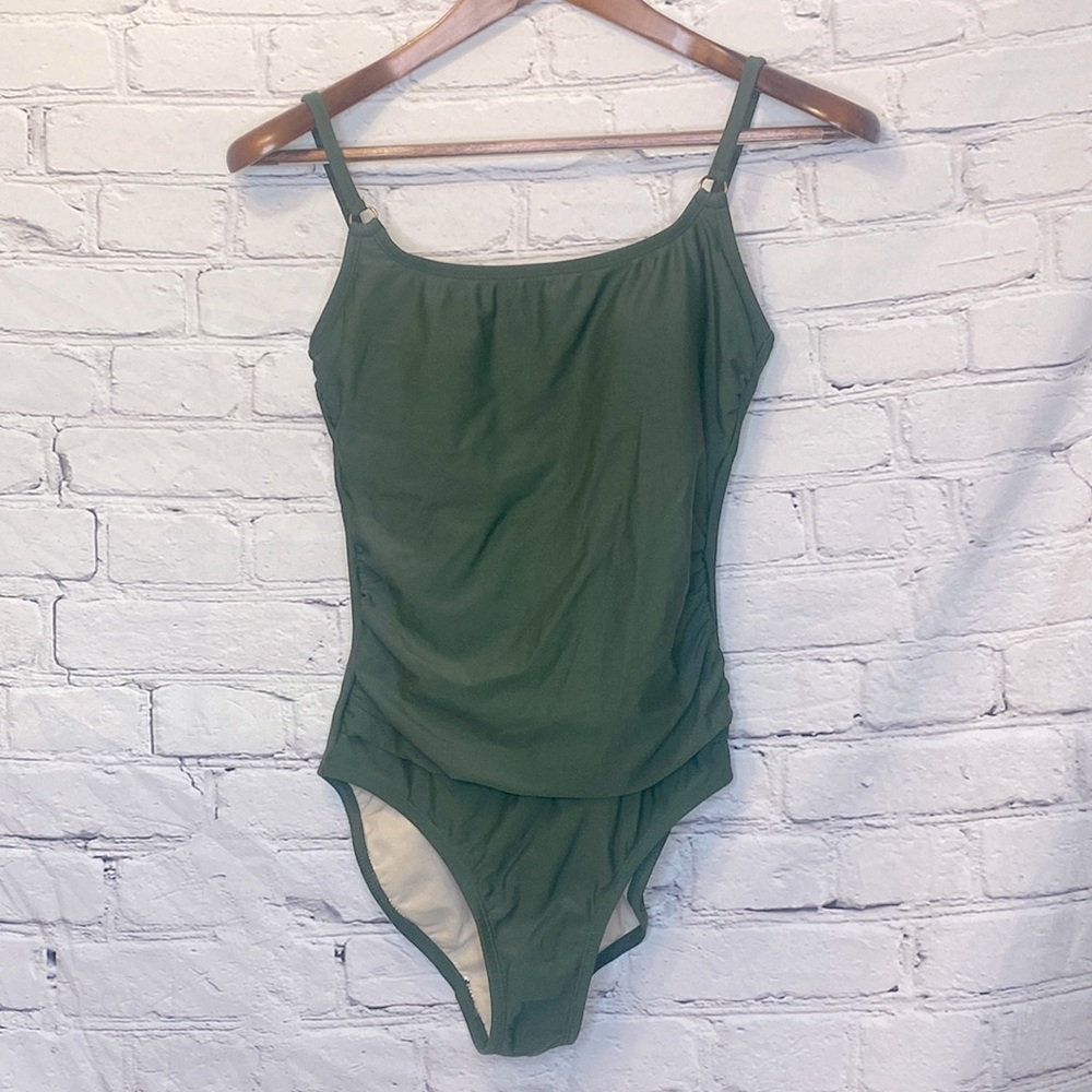 Kona Sol Green One-Piece Swimsuit Size Small Excellent Condition